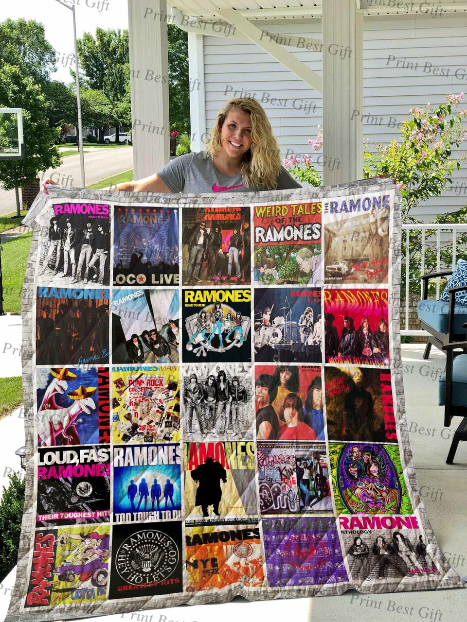 Ramones Albums Cover Poster Personalized Quilt Bedding Set Blanket for Home Decoration and Family Gifts