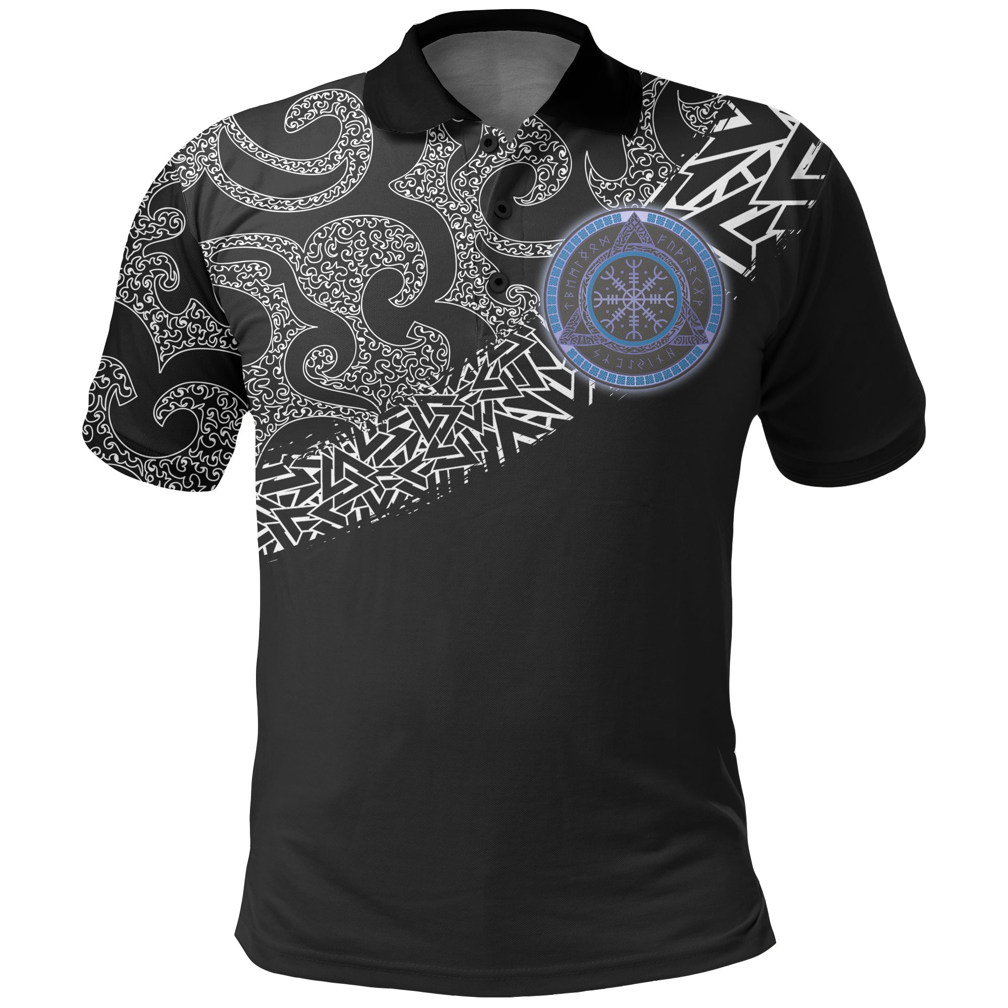 Ross Ancient Tartan Polo Shirt Viking Wolf