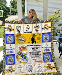 Real Madrid To My Granddaughter Love Grandpa Quilt Bedding Set Bedroom Decor, Gifts for Family