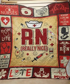 Registered Nurse RN Personalized Quilt Bedding Set Blanket for Home Decoration and Family Gifts