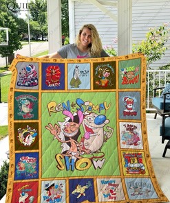 Ren & Stimpy Personalized Quilt Blanket - Perfect Bedroom Decor and Family Gift
