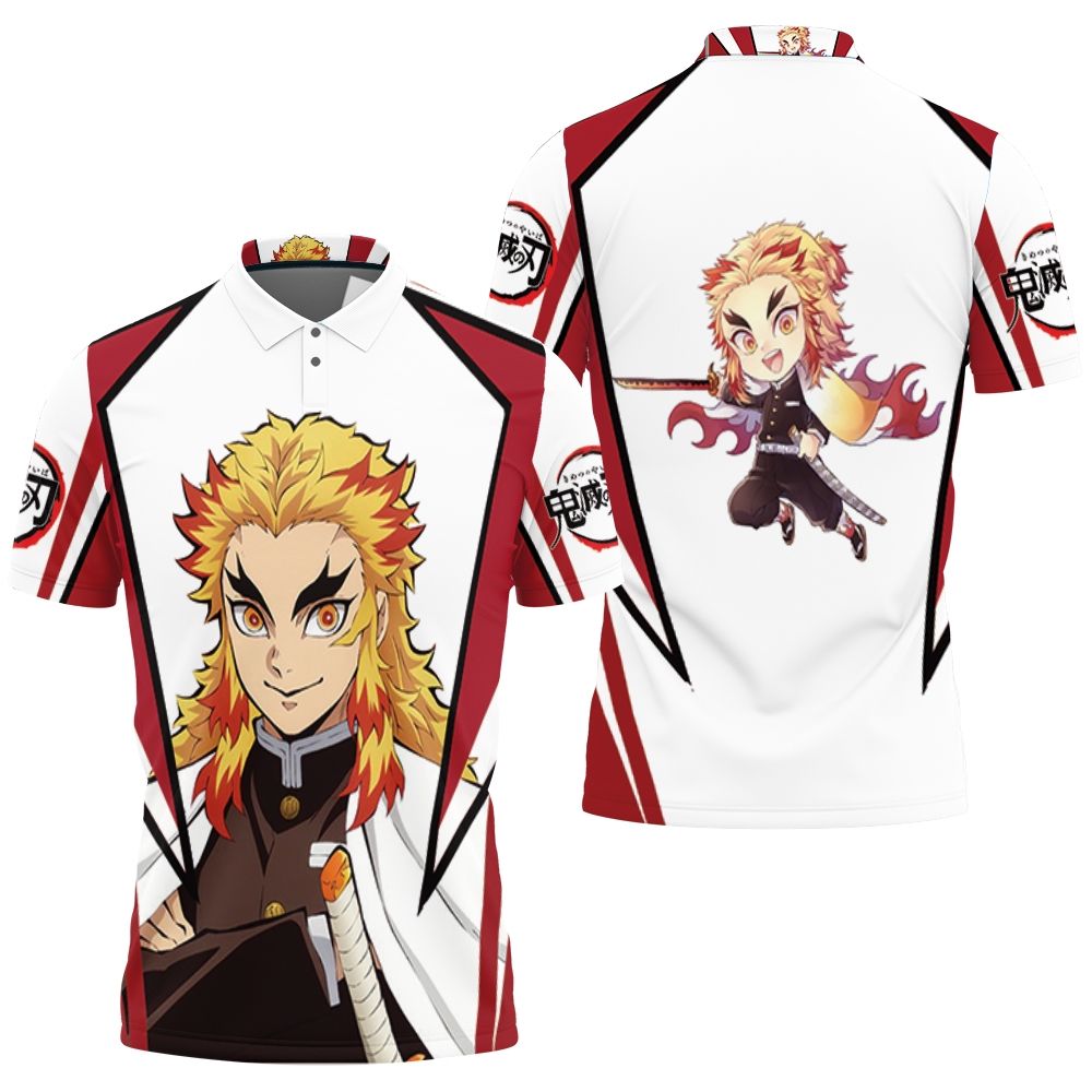 Rengoku kyojuro anime kimetsu no yaiba Polo shirt