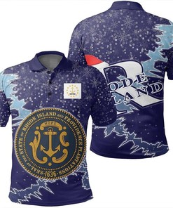 Rhode Island Christmas Coat Of Arms Polo Shirt X Style
