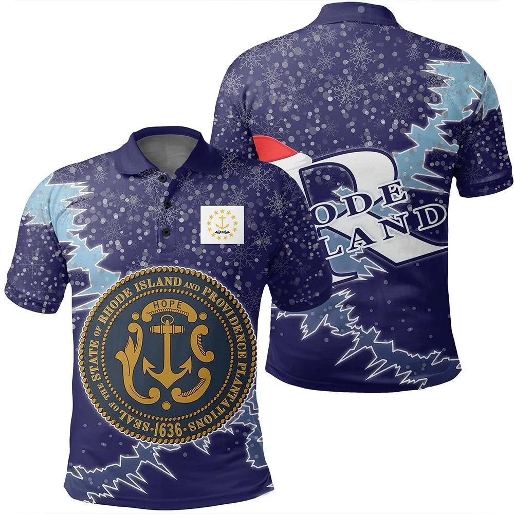 Rhode Island Christmas Coat Of Arms Polo Shirt X Style