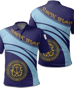Rhode Island Coat Of Arms Polo Shirt Cricket StyleW