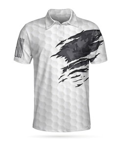 Ripped Vintage Golfing Skull Camouflaged 3D All Over Printed Polo Shirt