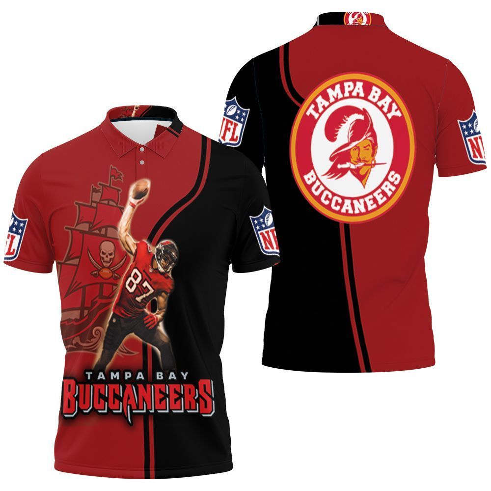 Rob Gronlowski 87 Tampa Bay Buccaneers Nfc South Division Champions Super Bowl 2021 3D Polo Shirt