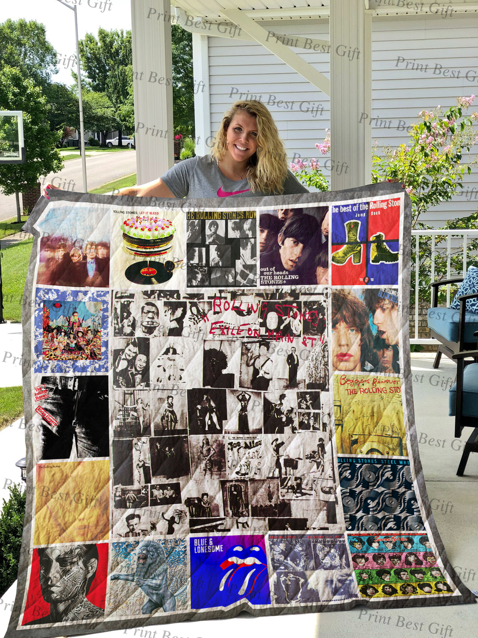 Rolling Stone Albums Cover Poster Quilt Bedding Set Blanket for Gifts and Home Decoration