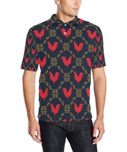 Rooster Pattern Print Design Men Polo Shirt 3D Polo Shirt A1