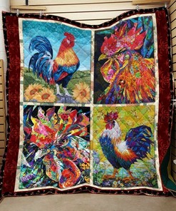 Rooster Quilt Bedding Set Bedroom Decor, Gifts for Family