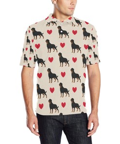 Rottweiler Pattern Print Design Men Polo Shirt 3D Polo Shirt A2