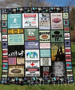Rugby 2 Personalized Blanket Quilt Bedding Set for Family Gifts