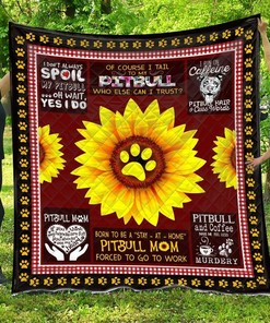 Run On Caffeine Pitbull Mom Personalized Quilt Bedding Set, Perfect for Dog Lovers and Family Gifts