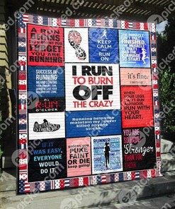 Running Motivation Quilt Bedding Set Blanket - Great for Bedroom Decor and Gifts for Fans