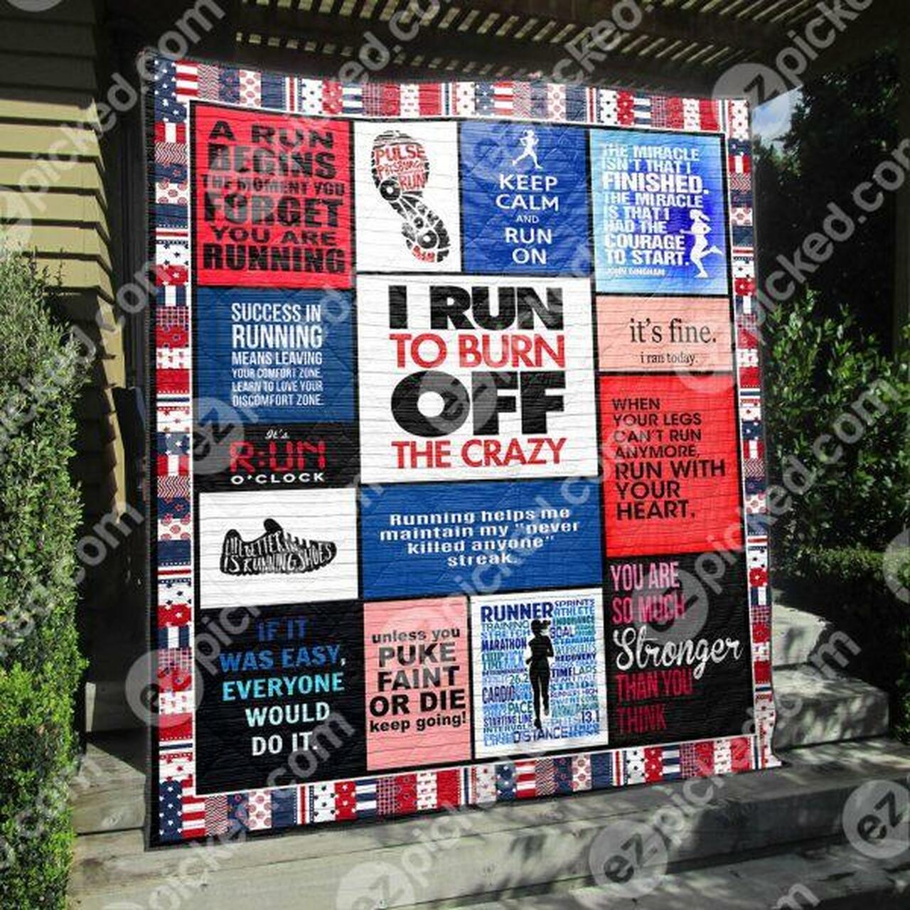 Running Motivation Quilt Bedding Set Blanket - Great for Bedroom Decor and Gifts for Fans