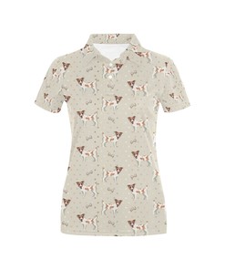 Russell Terriers With Bone Print Design Women's Polo Shirt