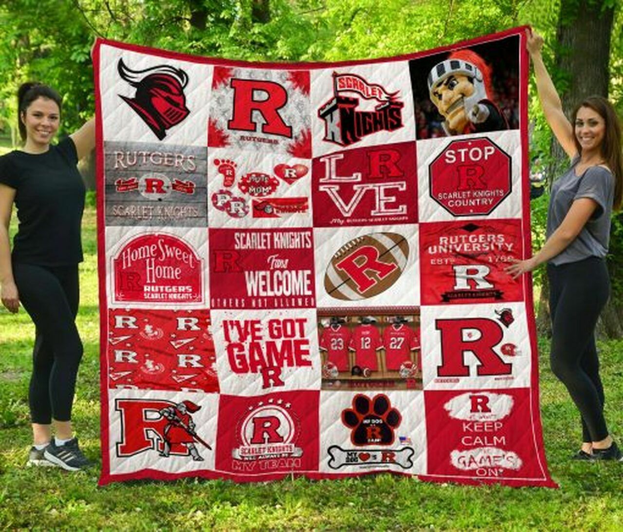 Rutgers Scarlet Knights Personalized Quilt Bedding Set for Home Decoration & Family Gifts
