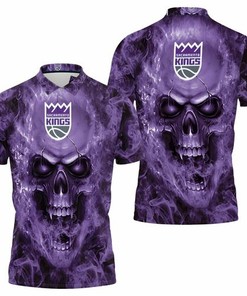 Sacramento Kings Nba Fans Skull Polo Shirt