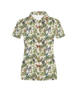 Safari Animal Print Design Women's Polo Shirt 3D Polo Shirt A3