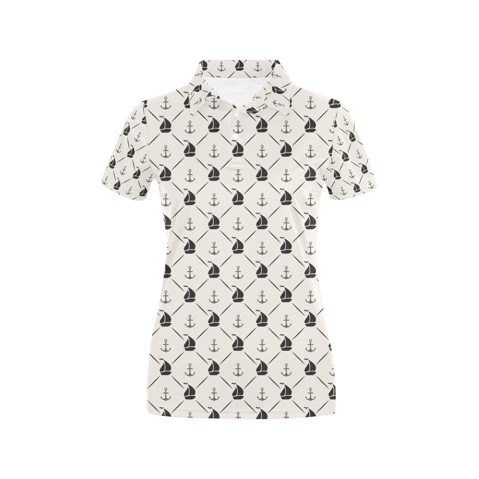Sailboat Print Design Women's Polo Shirt 3D Polo Shirt A3