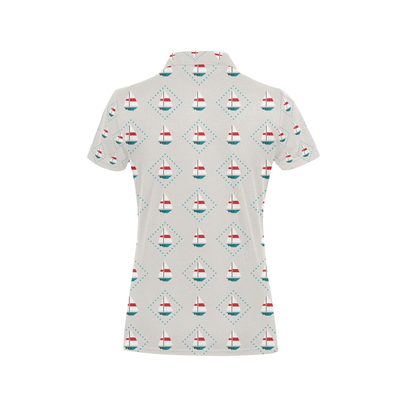 Sailboat Print Design Women's Polo Shirt 3D Polo Shirt A5