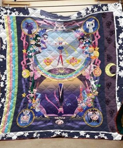Sailor Moon Dark And Light Symbolized Blanket Quilt Bedding Set Bedroom Decor, Gifts for Family