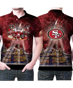 San Francisco 49Ers 5 Legends In One Signatures 3D Printed Gift For San Francisco 49Ers Fan 2 Polo Shirt
