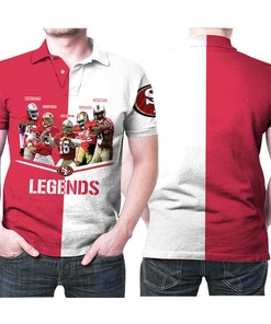San Francisco 49Ers 5 Legends In One Signatures 3D Printed Gift For San Francisco 49Ers Fan Polo Shirt