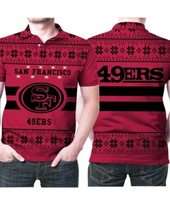 San Francisco 49Ers Light Up Ugly Christmas Pattern 3D Printed Gift For San Francisco 49Ers Fan Polo Shirt