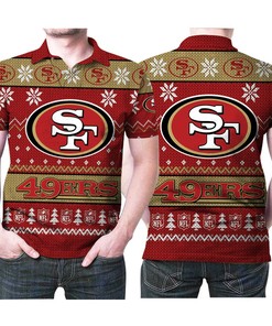 San Francisco 49Ers Logo Nfl Ugly Christmas 3D Printed Gift For San Francisco 49Ers Niners Fan Polo Shirt