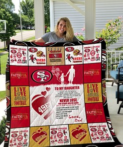 San Francisco 49Ers To My Daughter Love Dad Quilt Bedding Set Bedroom Decor, Gifts for Family