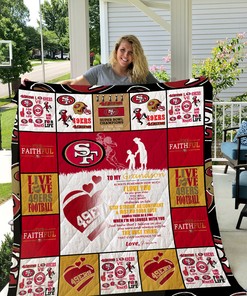 San Francisco 49Ers To My Grandson Love Grandmom Quilt Bedding Set Bedroom Decor, Gifts for Family