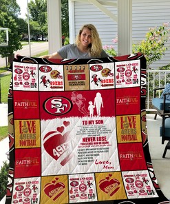 San Francisco 49Ers To My Son Love Mom Quilt Bedding Set Bedroom Decor, Gifts for Family