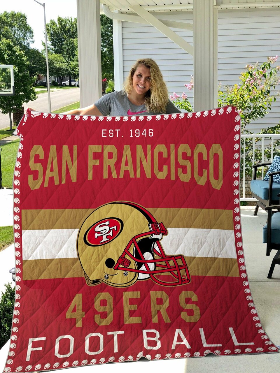 San Francisco 49ers Personalized Quilt Bedding Set Blanket for Home Decoration and Family Gifts, Gifts for Fans