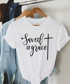 Saved by Grace Christian T-Shirt with Faith-Inspired Design