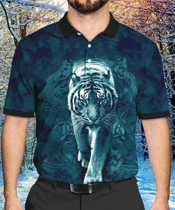 Scare Tiger Blue Polo Shirt