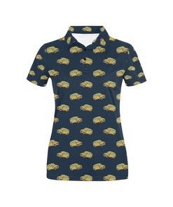 School Bus Print Design Women's Polo Shirt 3D Polo Shirt A5