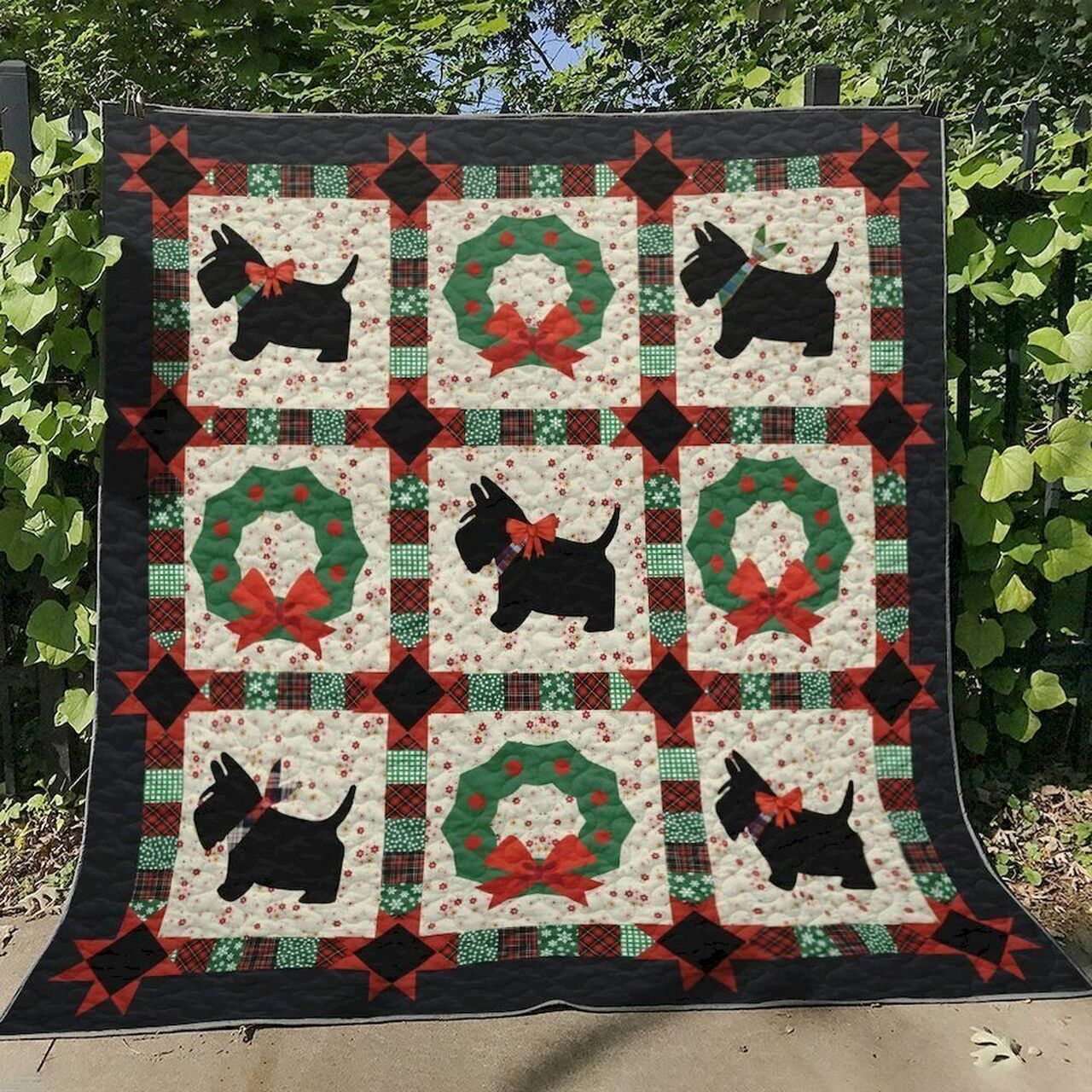 Scottish Terrier CG240625 Quilt Blanket Bedding Set Perfect for Bedroom Decor and Family Gifts