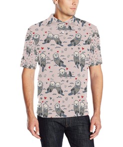 Sea Otter Pattern Print Design 02 Men Polo Shirt