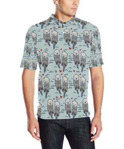 Sea Otter Pattern Print Design 03 Men Polo Shirt