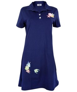 Sea Shell Navy Collared Womens Polo Dress