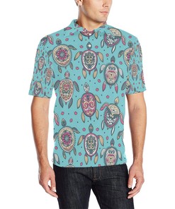 Sea Turtle Art Pattern Men Polo Shirt