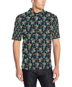 Sea Turtle Colorful With Bubble Print Men Polo Shirt