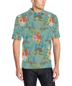 Sea Turtle Pattern Print Design T012 Men Polo Shirt