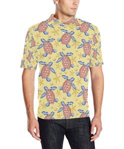 Sea Turtle Pattern Print Design T06 Men Polo Shirt