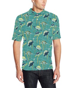 Sea Turtle Pattern Print Design T08 Men Polo Shirt