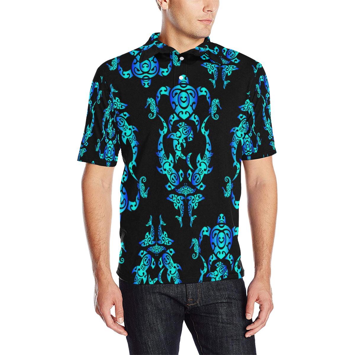 Custom Hawaii Polo Shirt Polynesian Tribal Art Ver.01 LT14 main image 0