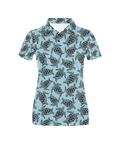 Sea Turtle Print Design Women's Polo Shirt 3D Polo Shirt A5