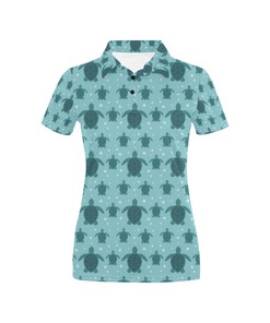 Sea Turtle Print Design Women's Polo Shirt 3D Polo Shirt A7
