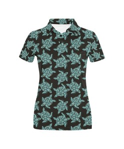 Sea Turtle Print Design Women's Polo Shirt 3D Polo Shirt A8